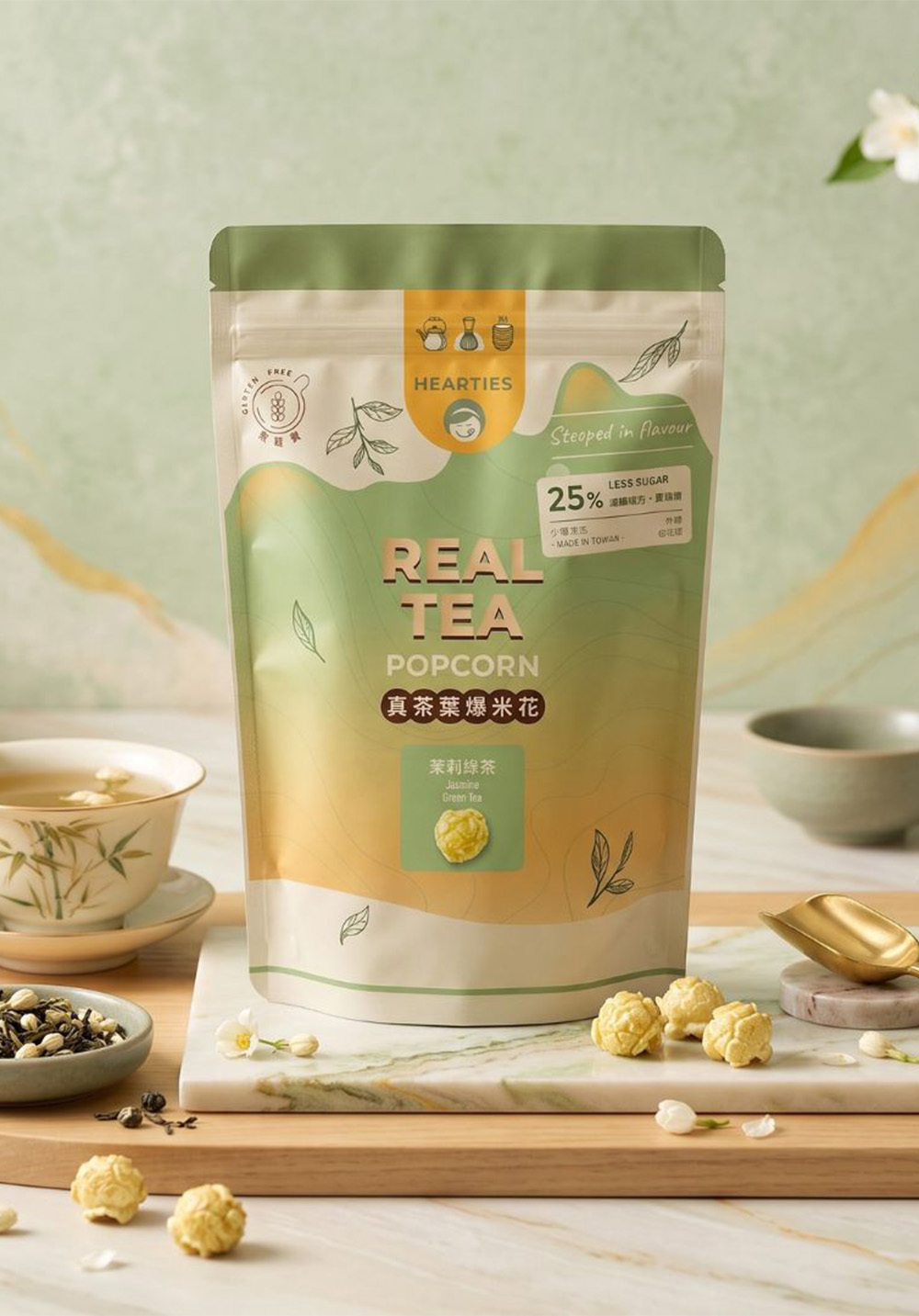 Hearties｜茉莉綠茶爆米花 3入組（免運）