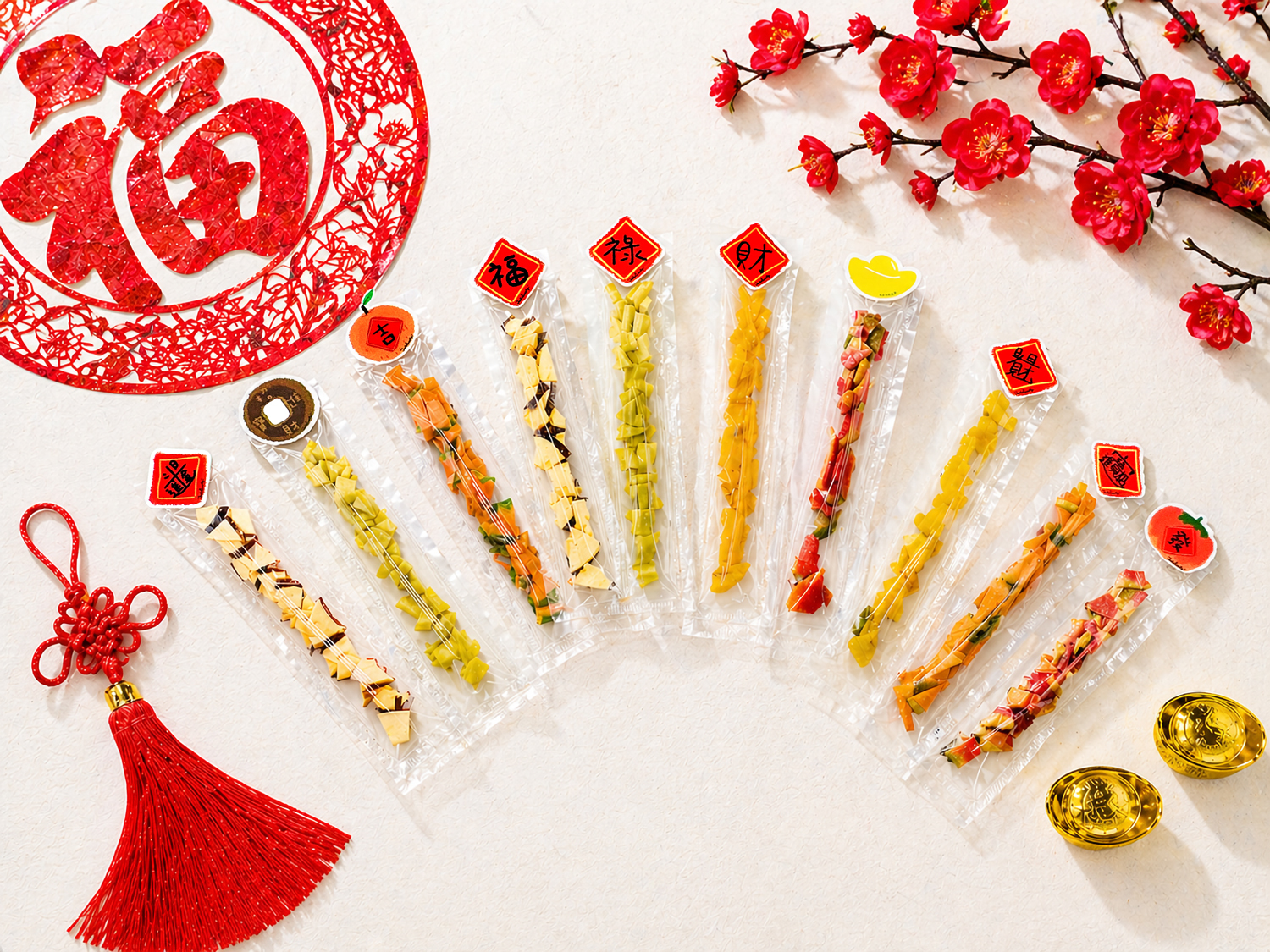 新年祝福春聯水果乾-繽紛包