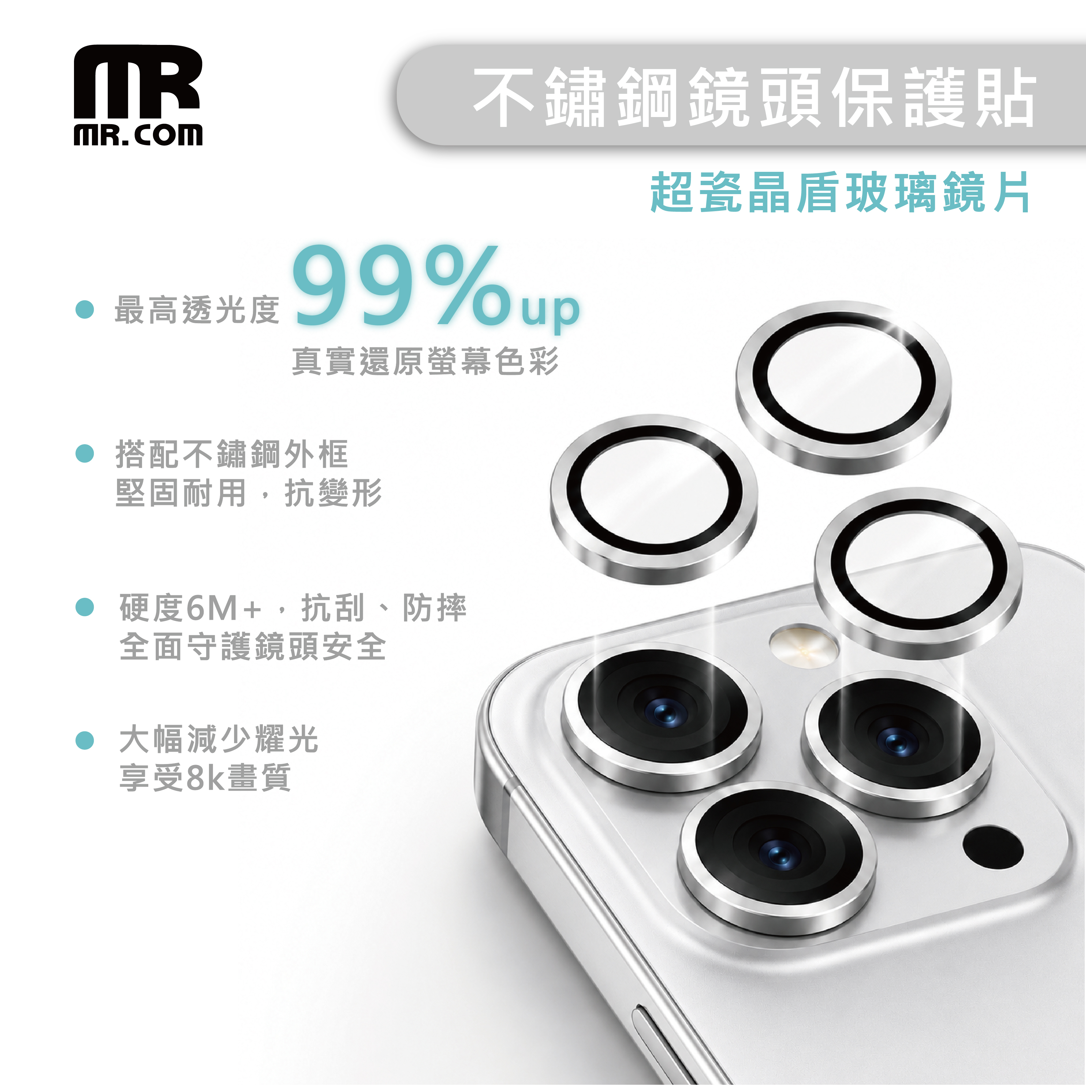 Mr.com 不銹鋼鏡頭保護貼 for iPhone 18