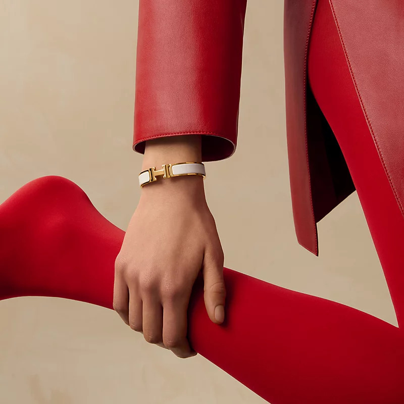 HERMES Clic H BRACELET crème F 奶白/金 手鐲