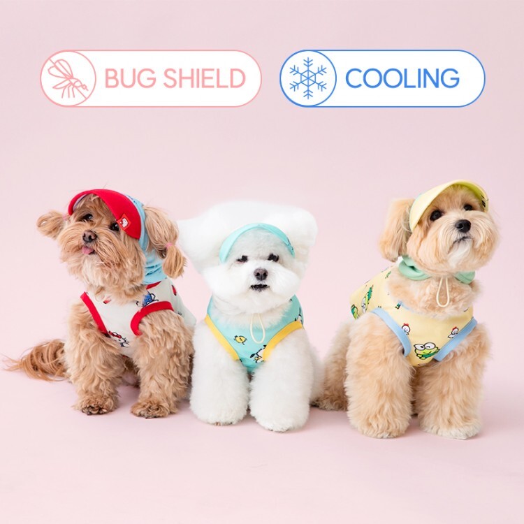 🇰🇷 BITE ME X SANRIO Bug-shield Cool vest 寵物防蟲涼感背心 降溫 驅蚊 三麗鷗 聯名 大眼蛙 HELLO KITTY 帕恰狗 / 預購