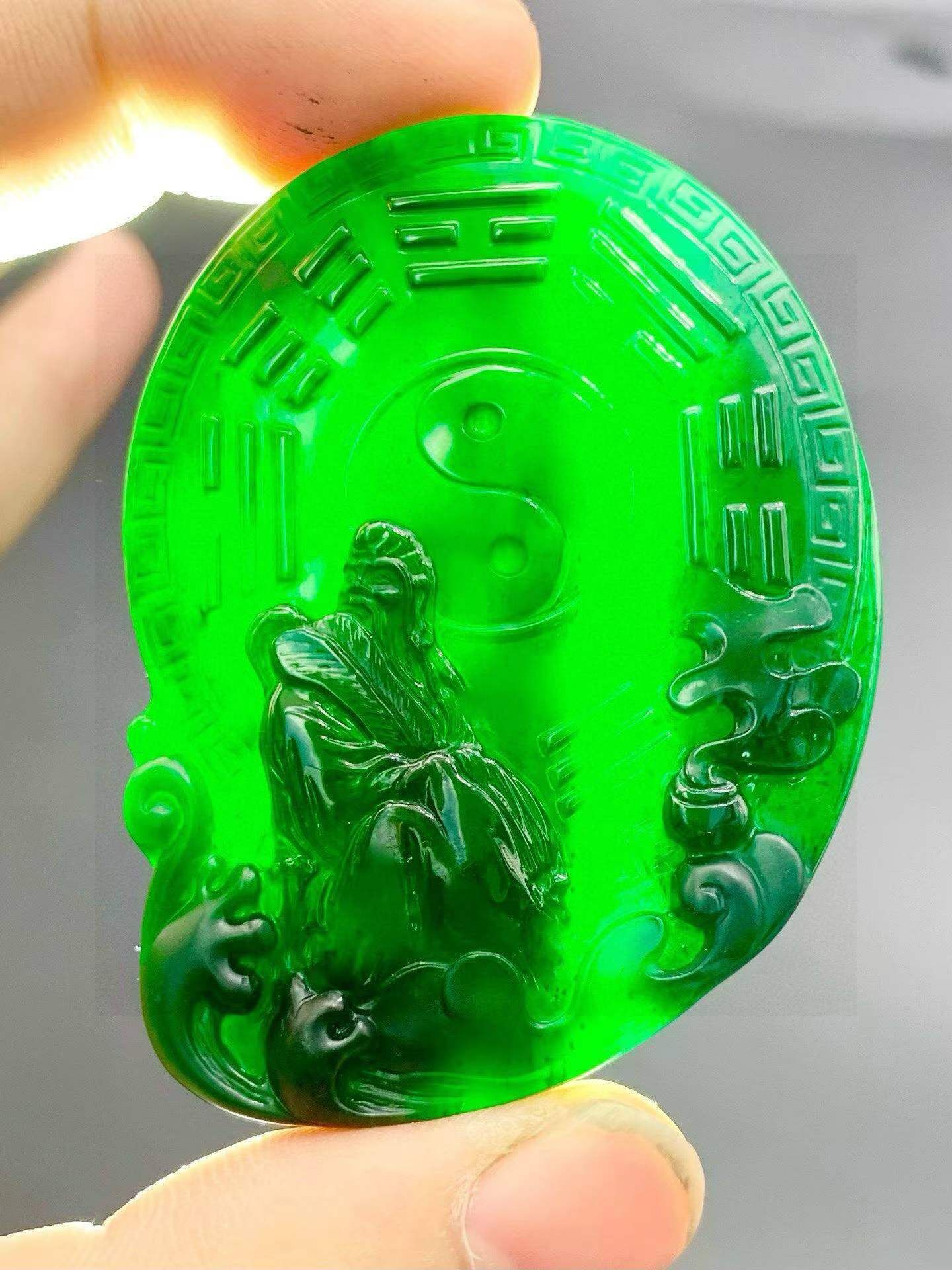 7225967 翡翠墨翠八卦•太上老君