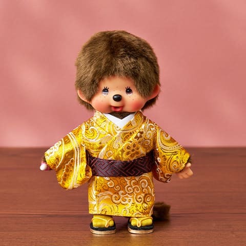 Monchhichi Gold Kimono Boy Plush Toy