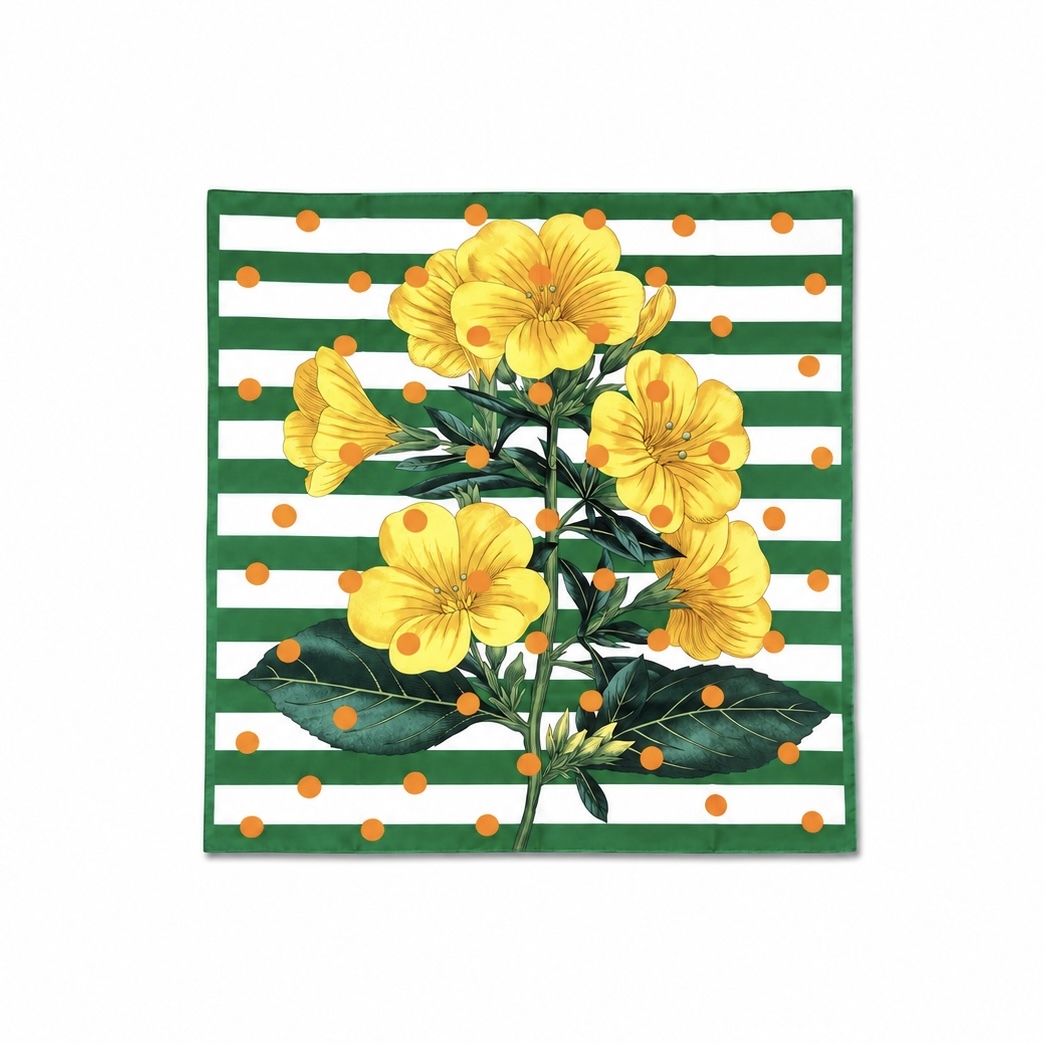 綠野黃花絲巾