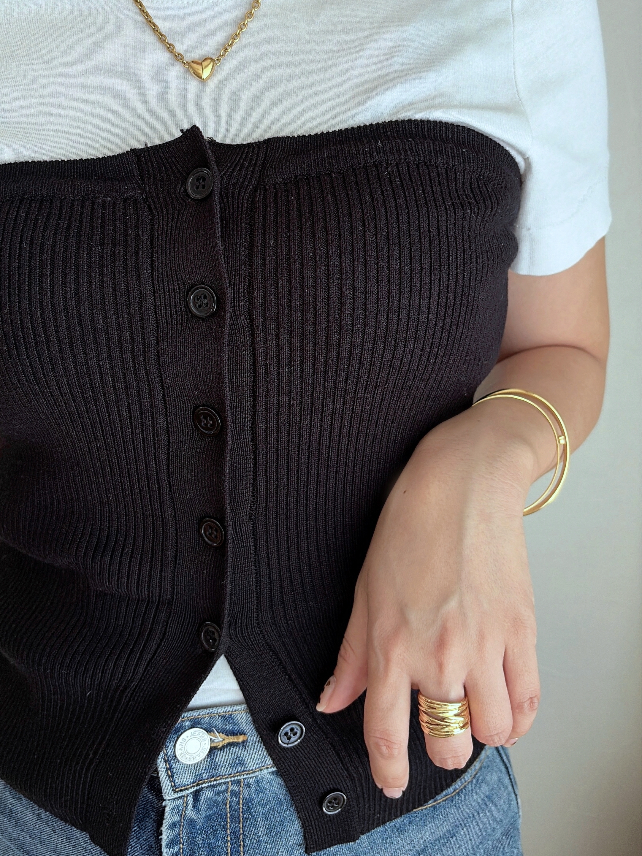 S925 cross line wide ring