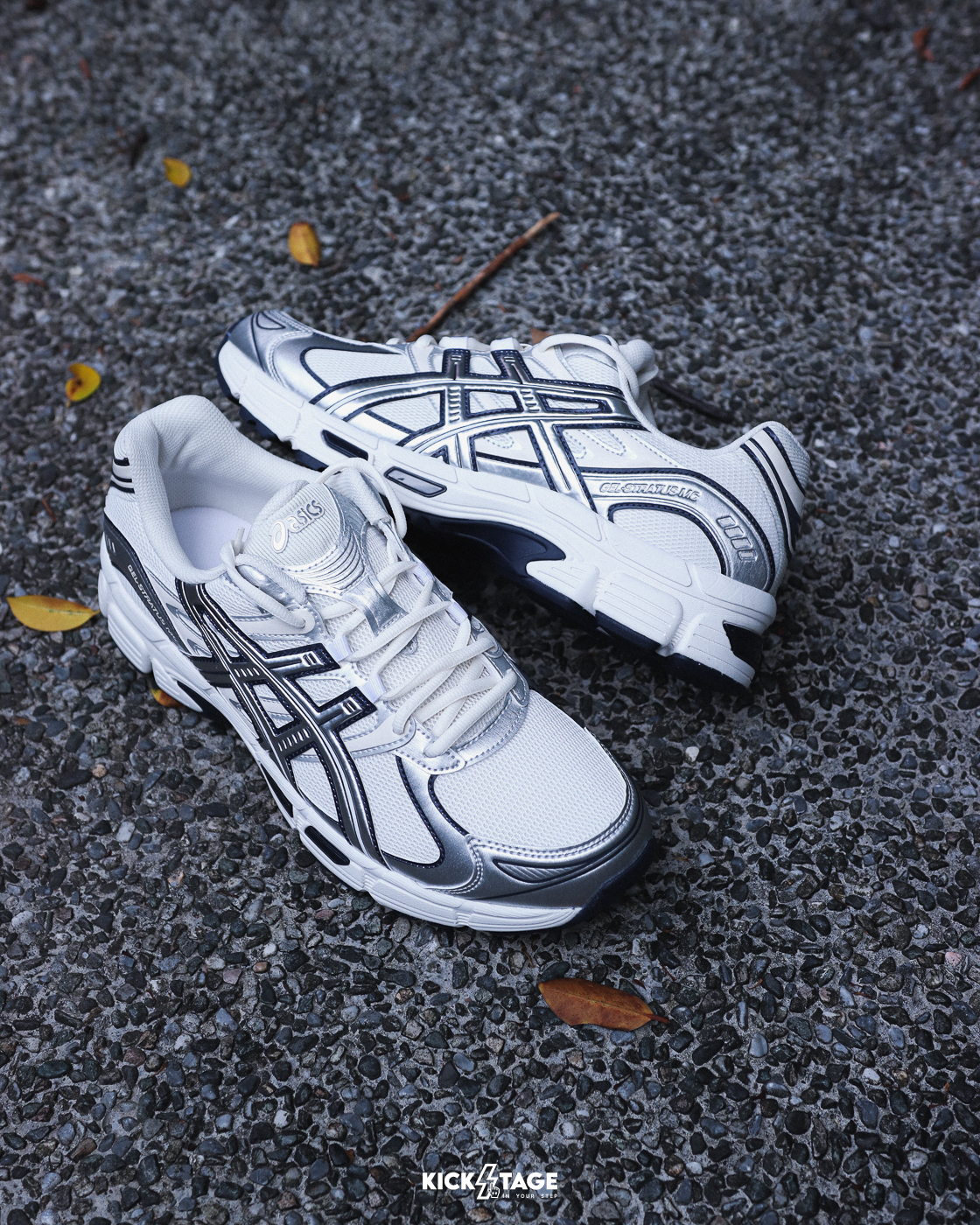 （門市現貨）男女鞋 ASICS GEL-STRATUS MC 白銀色 亞瑟膠緩震 支撐 網眼 透氣 運動 休閒鞋【1203B049-103】