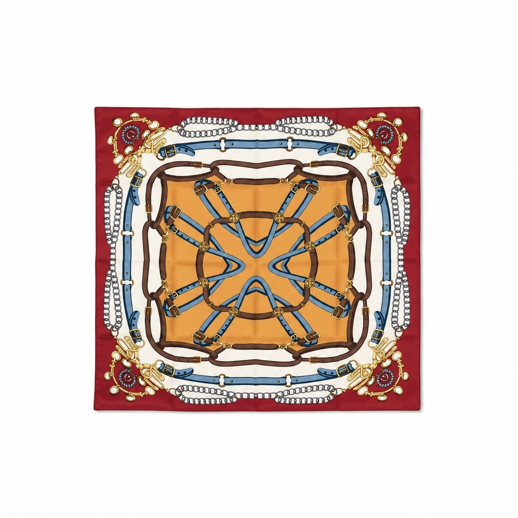 經典馬具印花方巾