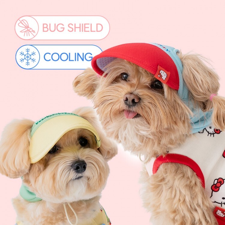 🇰🇷 BITE ME X SANRIO Bug-shield Cool Sun Cap 寵物防蟲涼感遮陽帽 降溫 驅蚊 三麗鷗 聯名 大眼蛙 HELLO KITTY 帕恰狗 / 預購