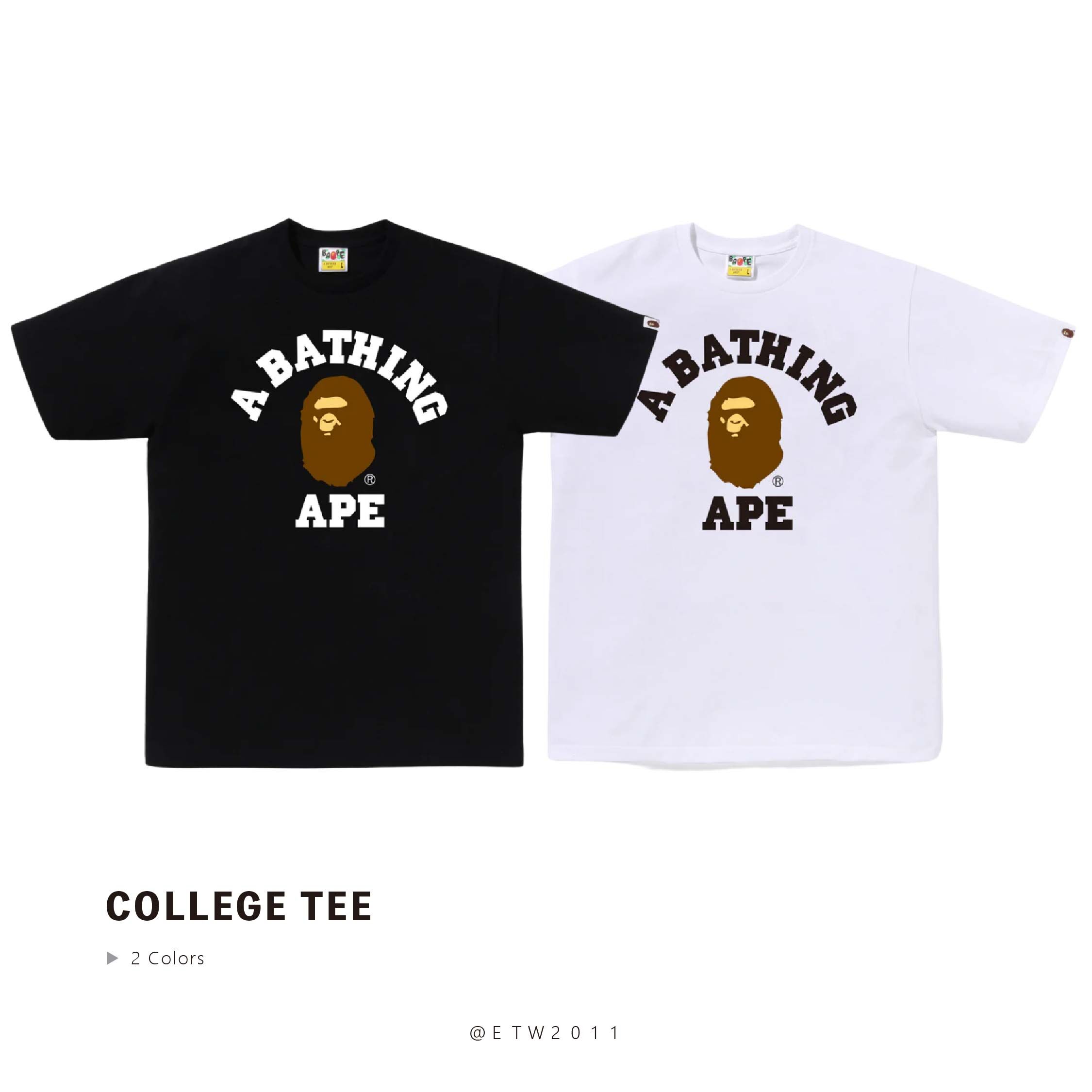 ☆ETW☆【EASY TO WEAR】BAPE COLLEGE TEE 猿人 大學 迷彩 短T 春夏