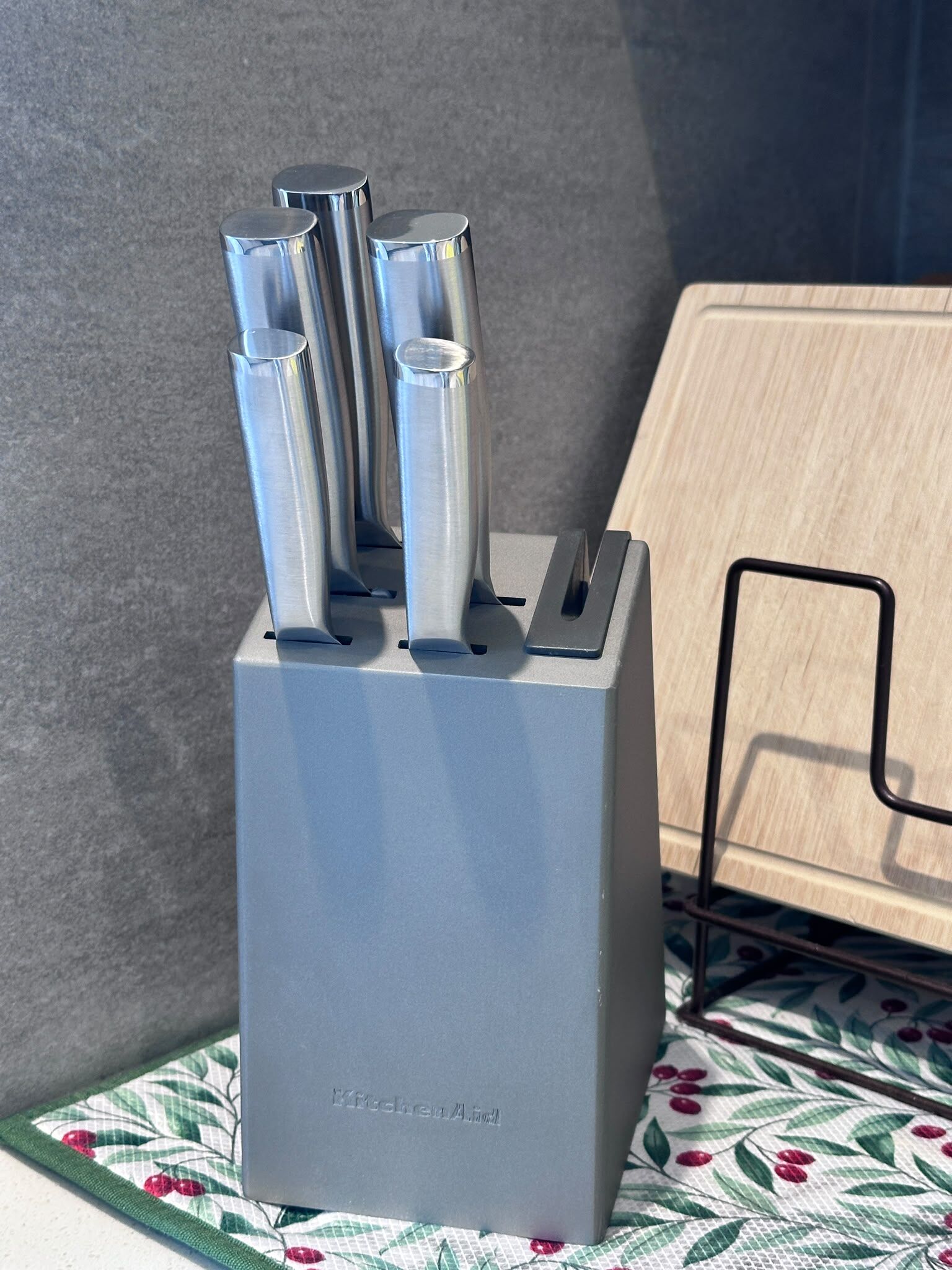 UU75 KitchenAid一體不銹鋼刀具六件套裝(內置磨刀器)