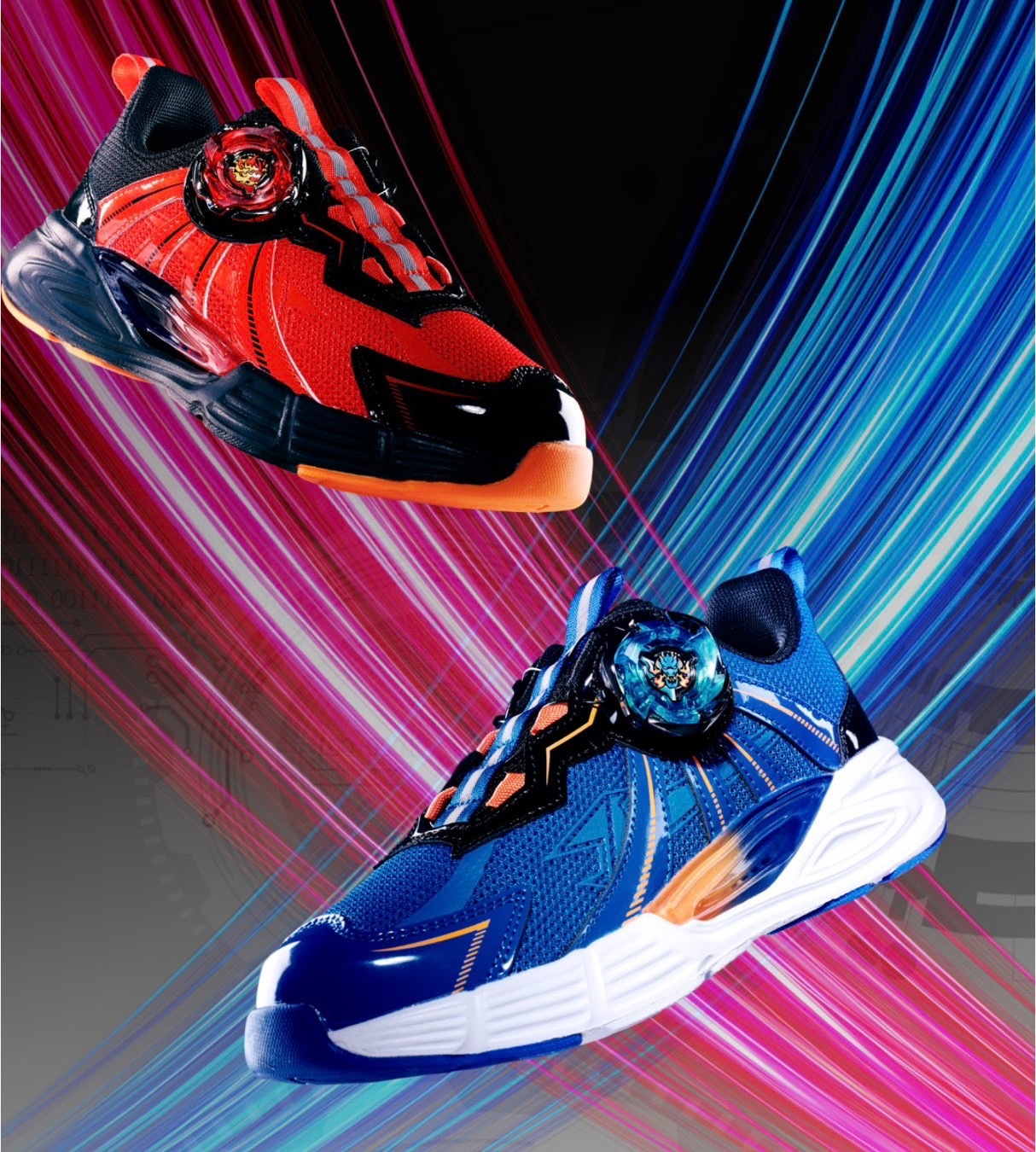 【Luxury】 HAWKINS x BEYBLADE TAKARA TOMY 戰鬥陀螺聯名鞋 中童 國小 慢跑鞋 球鞋 陀螺戰士 紅 紫 藍 黃 對戰 go shoot