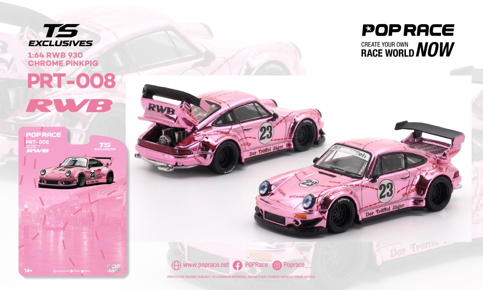預訂PreOrder - Poprace RWB 930 CHROME PINK PIG PRT006