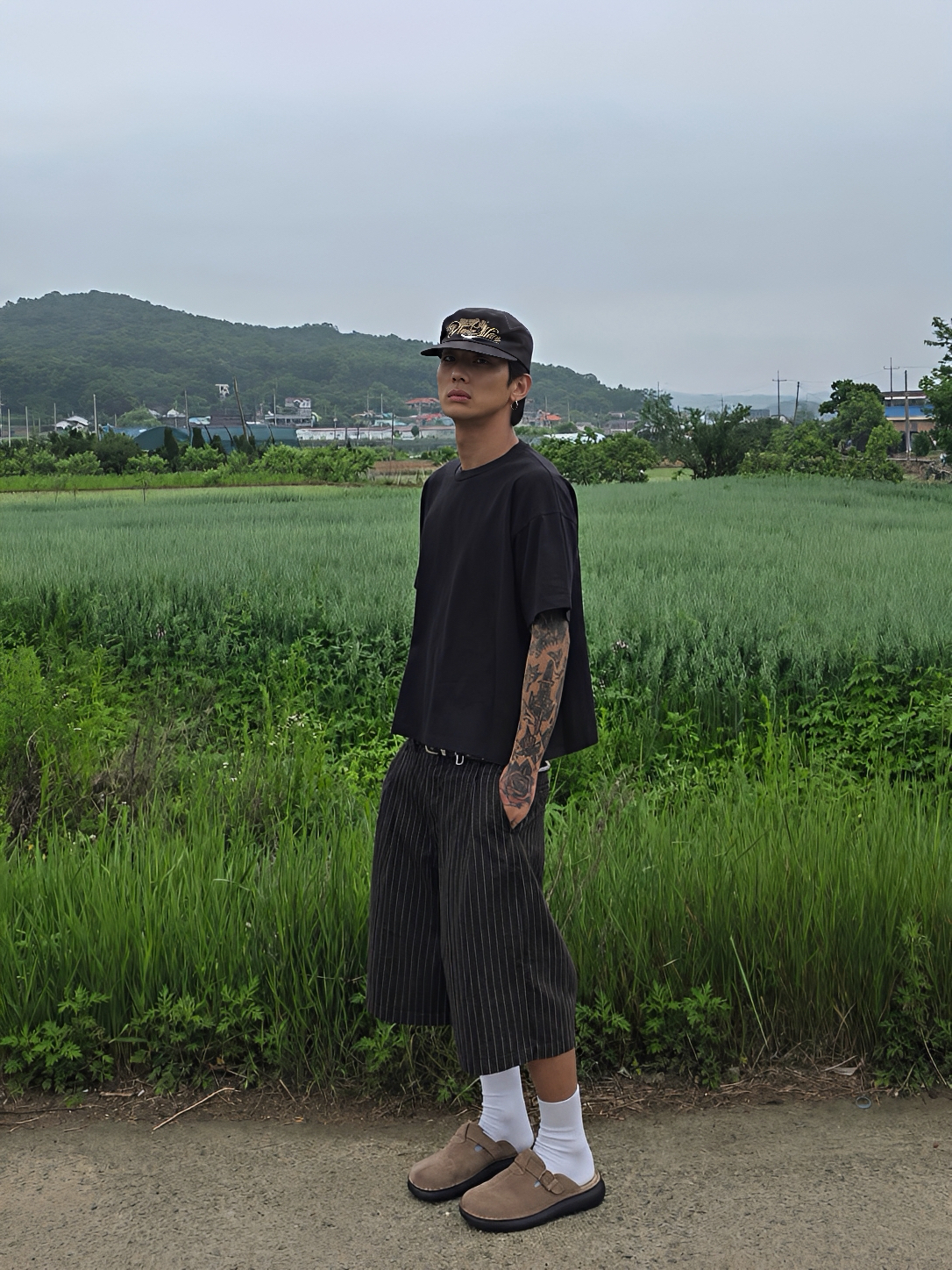 「LMT MADE」 L-02 2色 條紋 七分 牛仔 短褲 七分褲