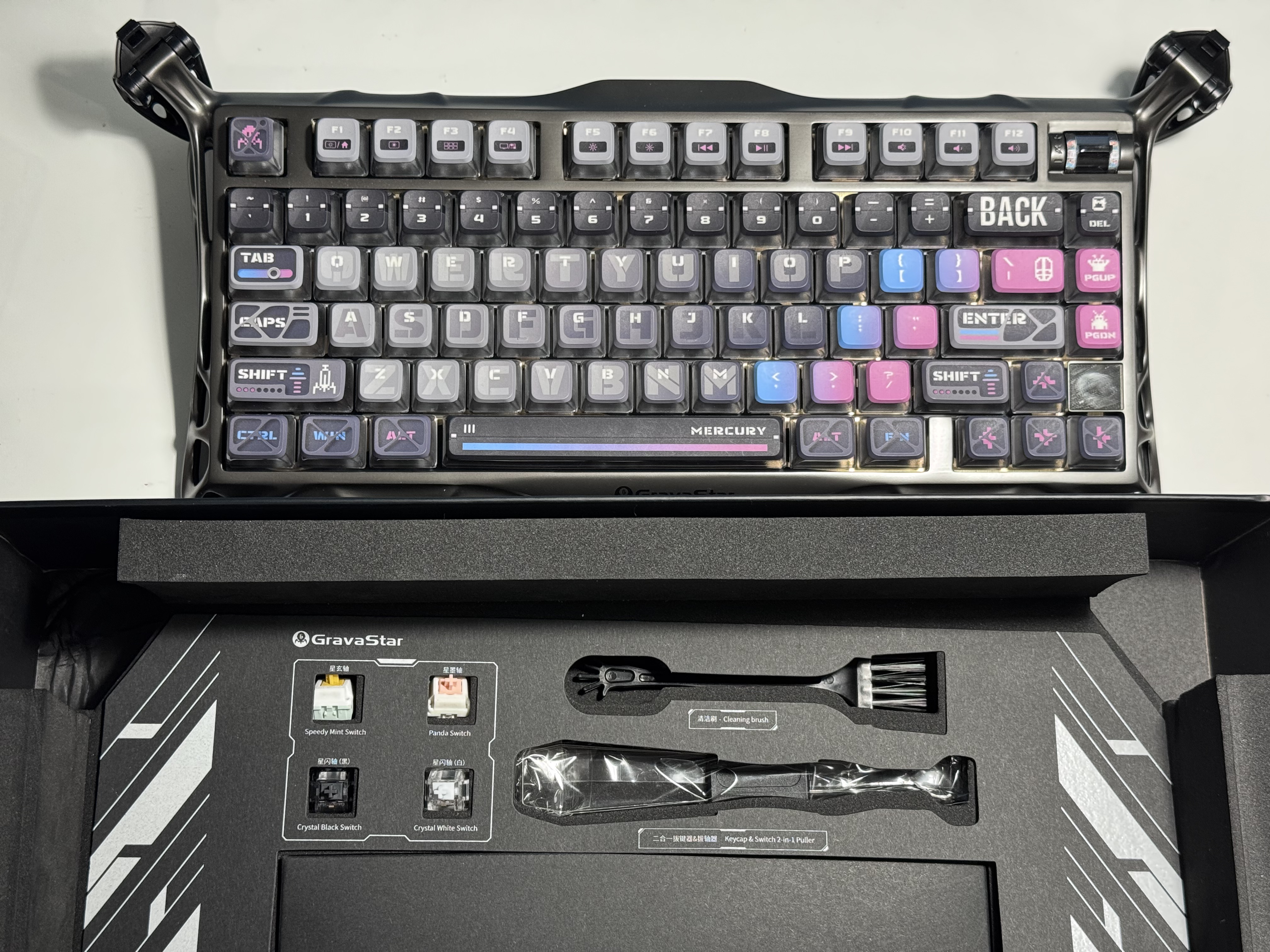 福利品出清 Mercury K1 Pro 異星機械鍵盤 賽博龐克-英文