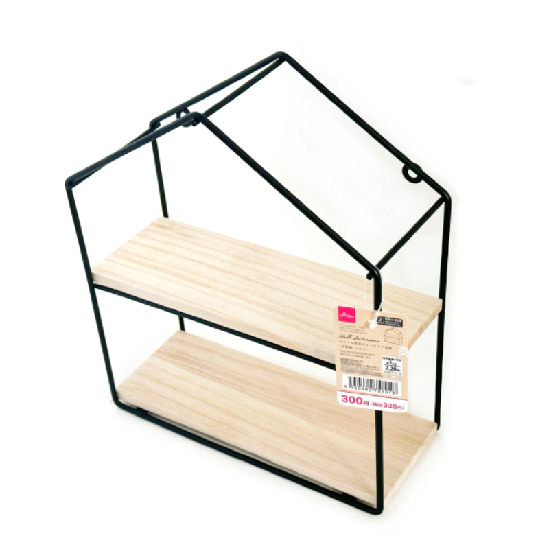 壁掛裝飾收納架/木製層板 小屋 21×25×8.5cm