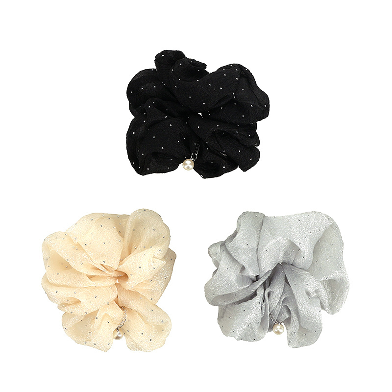 髮圈/蓬鬆 附水鑽、仿珍珠