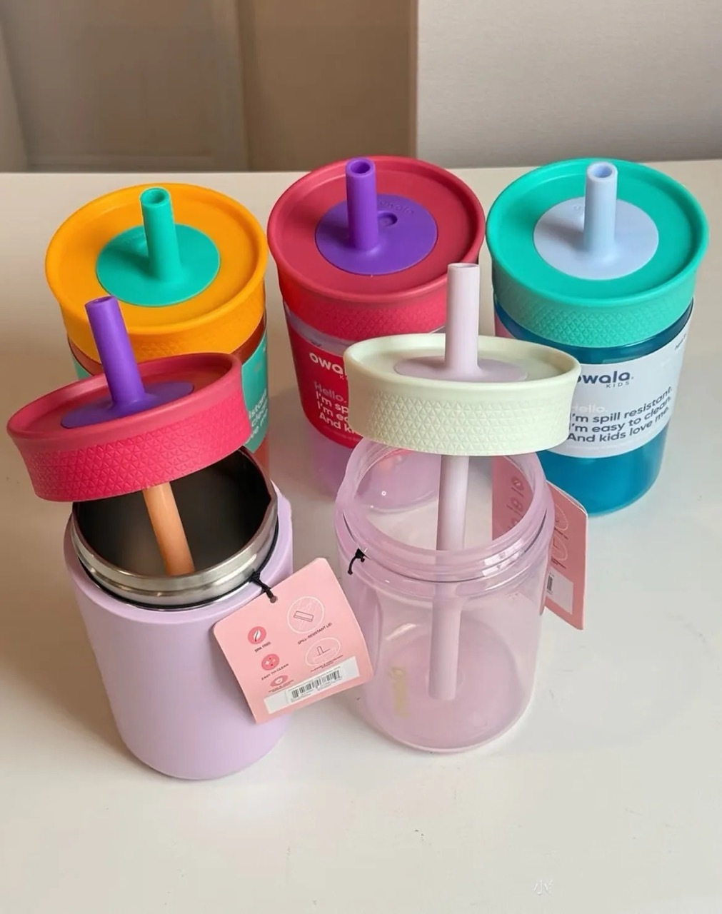 🇺🇸 OWALA Kids' Tumbler 撞色 防溢漏 兒童水杯 吸管杯 保溫杯 12oz 355ml 15oz 443ml / 預購