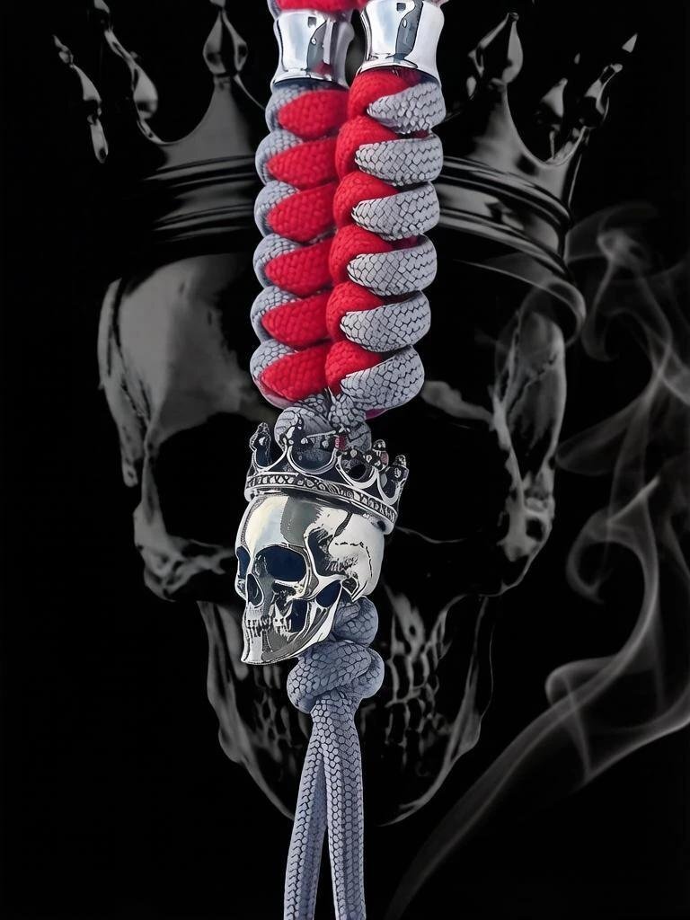 Panda Mouthtip “Skull In A Crown” - "Double" - Red+ Grey