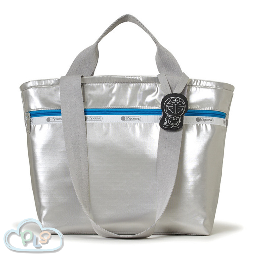 雙柄拉鍊托特包 多啦A夢 LeSportsac 銀亮色 #12001-1