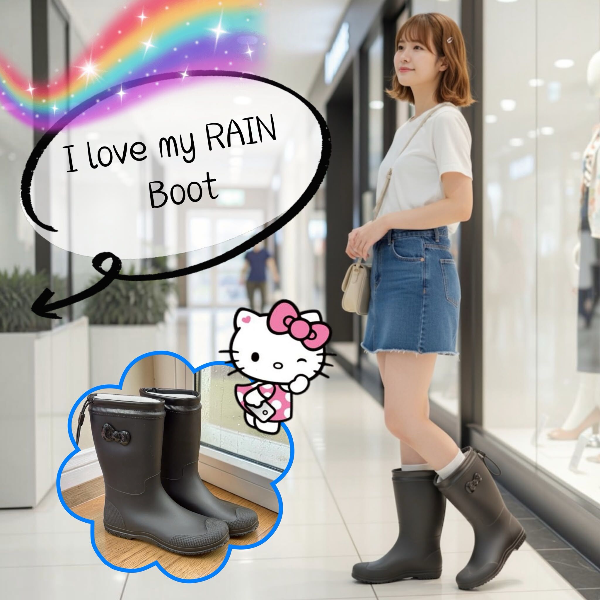 26102 Sanrio Hello Kitty x OPAQUE.CLIP 聯乘長筒雨靴