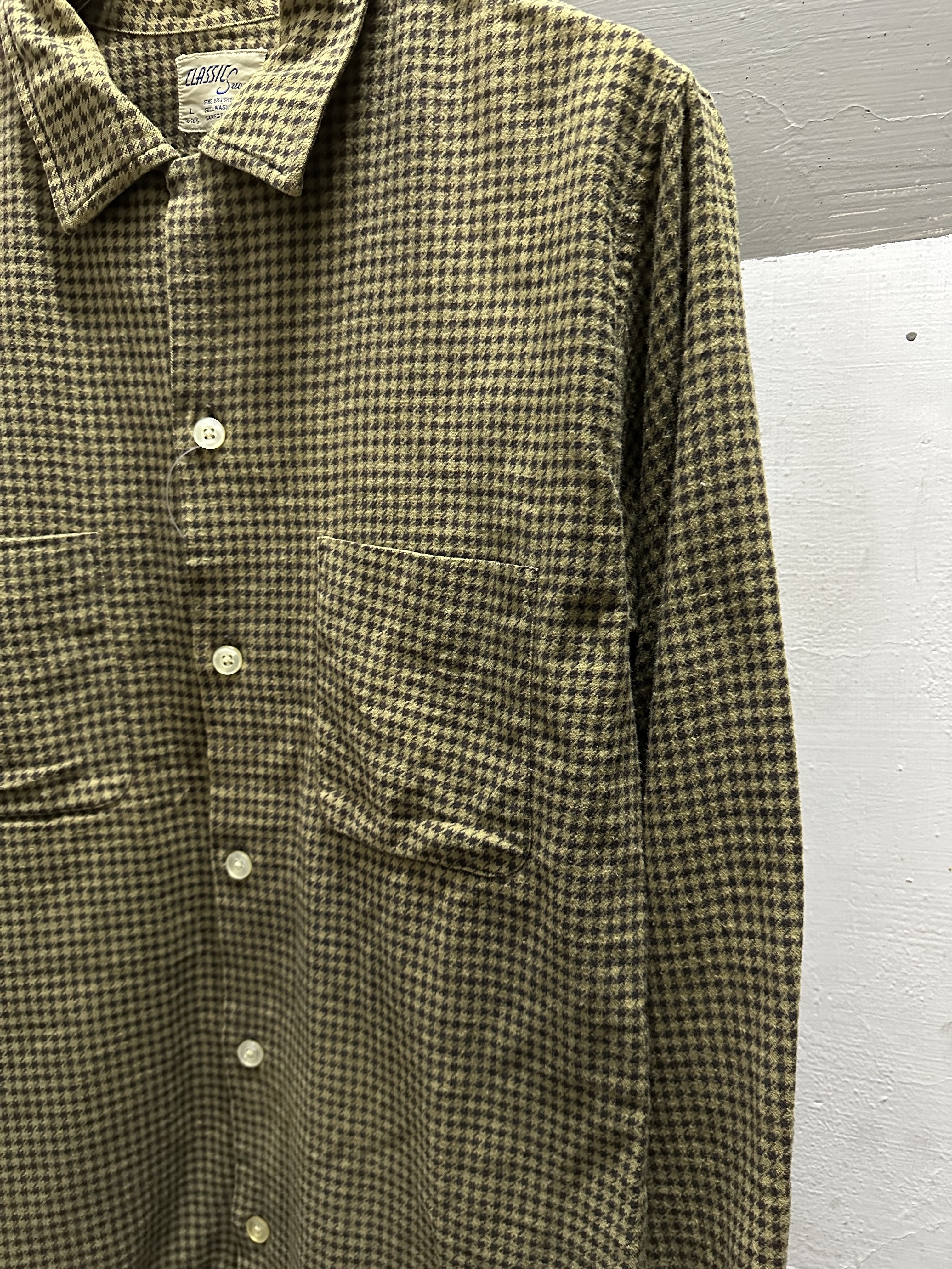60’s Cotton Flannel Print Flannel Shirt “Damage”