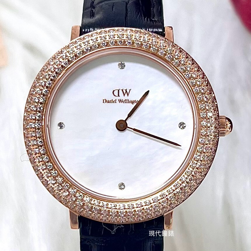 【DW Daniel Wellington】Crystalline 晶鑽錶圈💎(黑) DW00100827 32mm 現代鐘錶