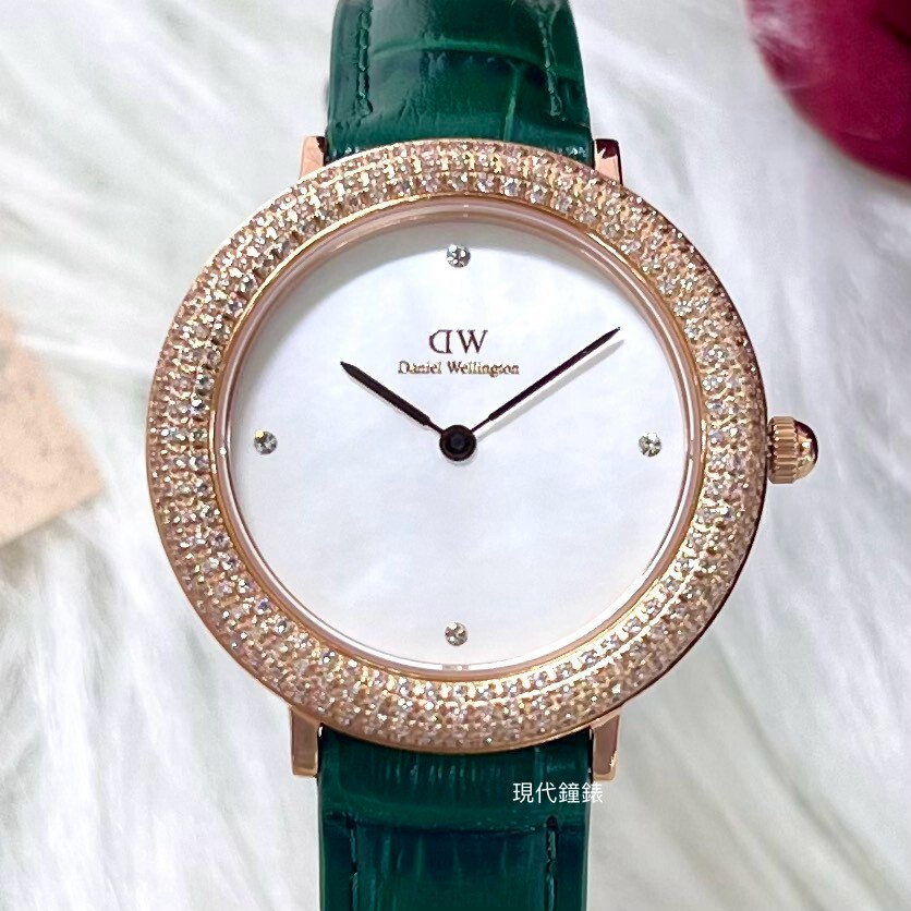 【DW Daniel Wellington】Crystalline 晶鑽錶圈💎(綠) DW00100826 32mm 現代鐘錶