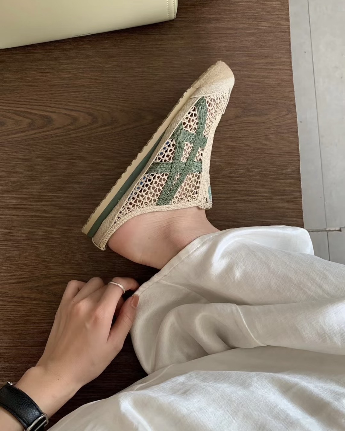 Onitsuka Tiger Mexico 66 Sabot 鬼塚虎 編織鞋 穆勒鞋 奶茶色
