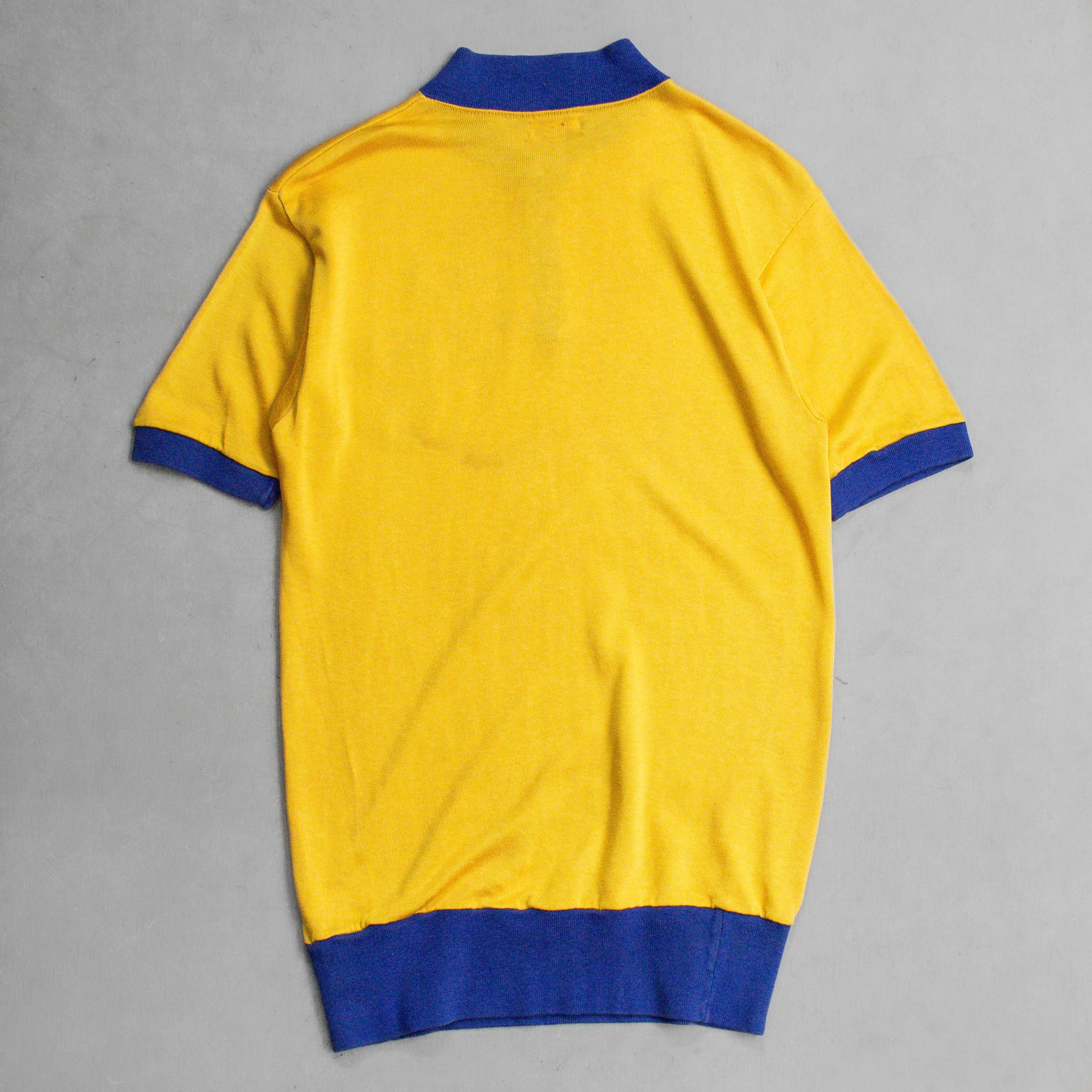 50S WILTON RAYON ATHLETIC TEE 美國製 黃色 嫘縈 半拉鍊 短袖 T恤