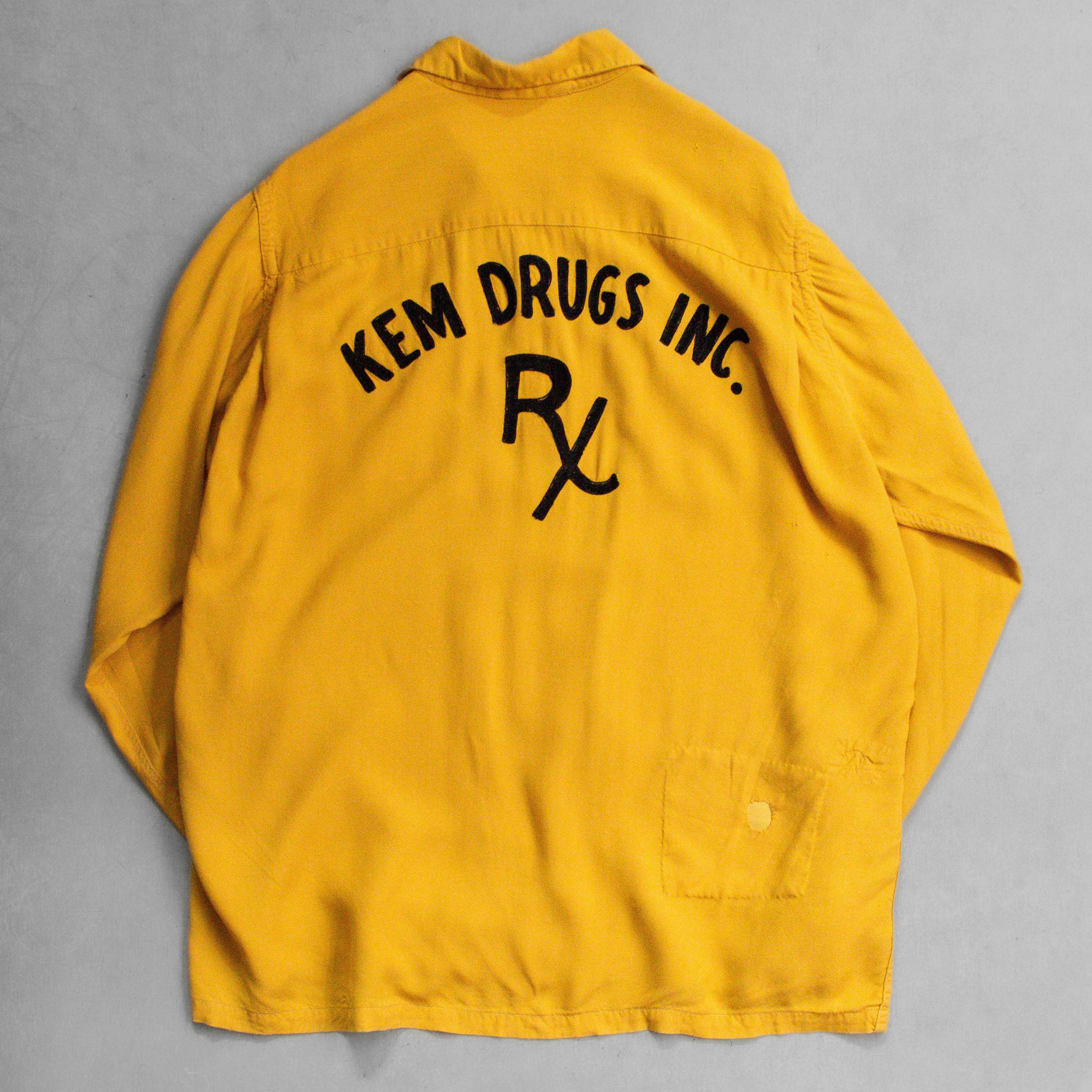 50S CHAINSTITCH RAYON OPEN SHIRT 美國 黃色 鎖鏈 開領 嫘縈 長袖 襯衫
