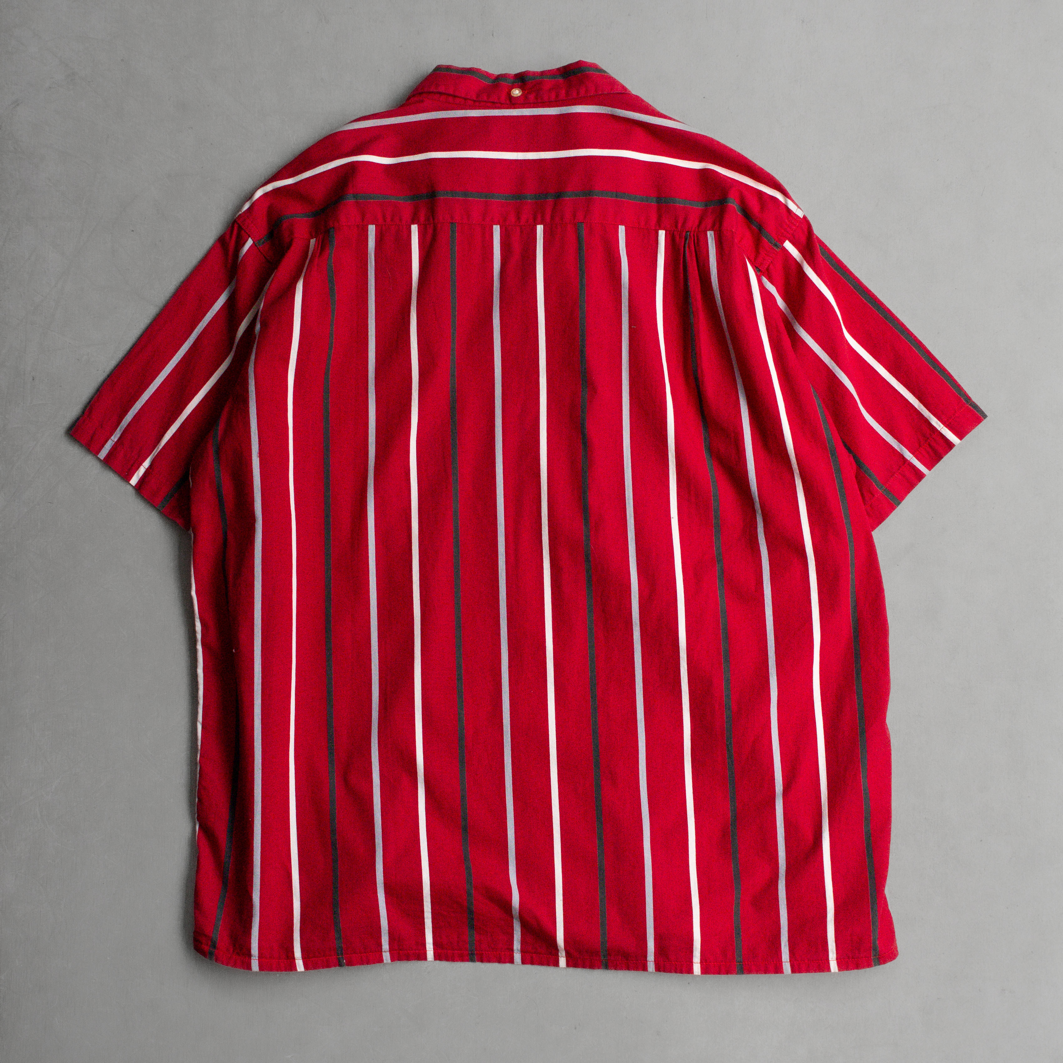 50S SPORTOP OPEN SHIRT 美國 紅色 條紋 開領 短袖 襯衫