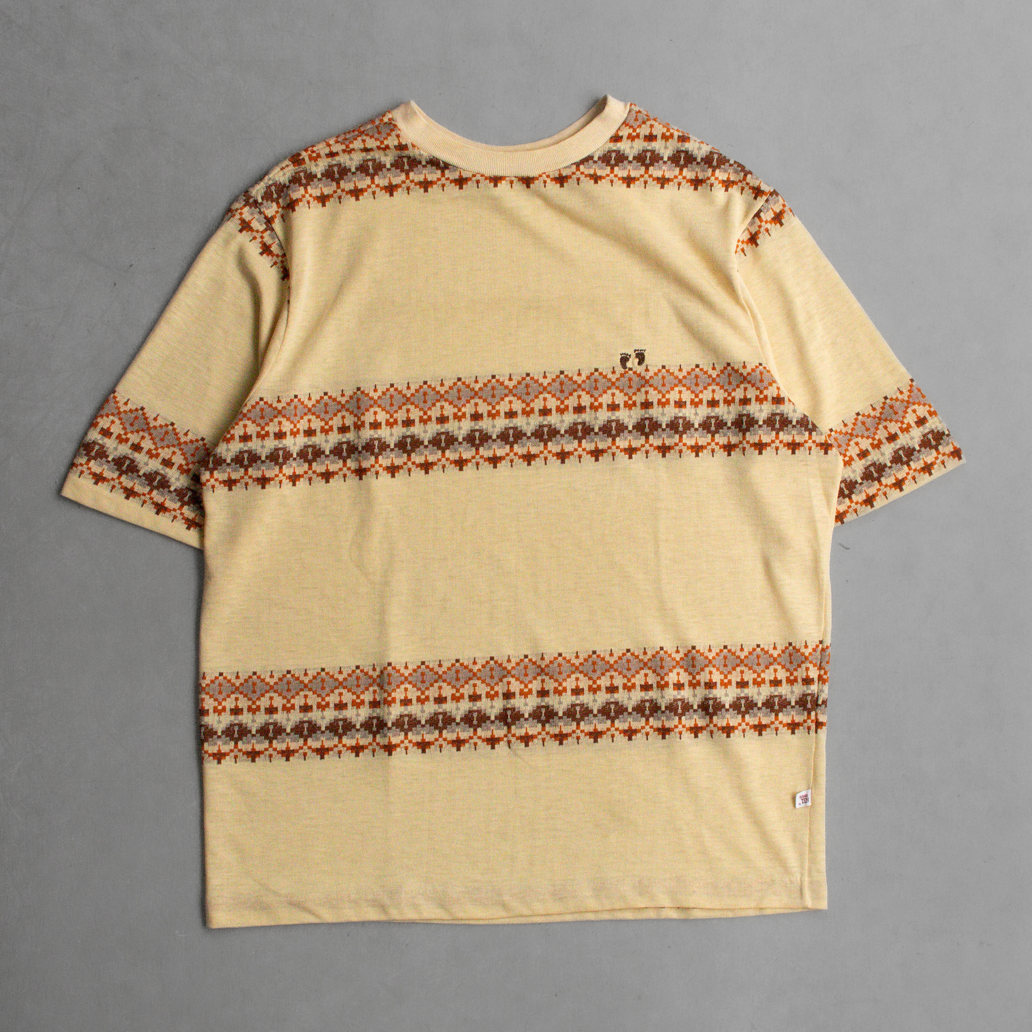 70S HANG TEN STRIPE TEE 美國製 黃色 條紋 針織 短袖 T恤 上衣