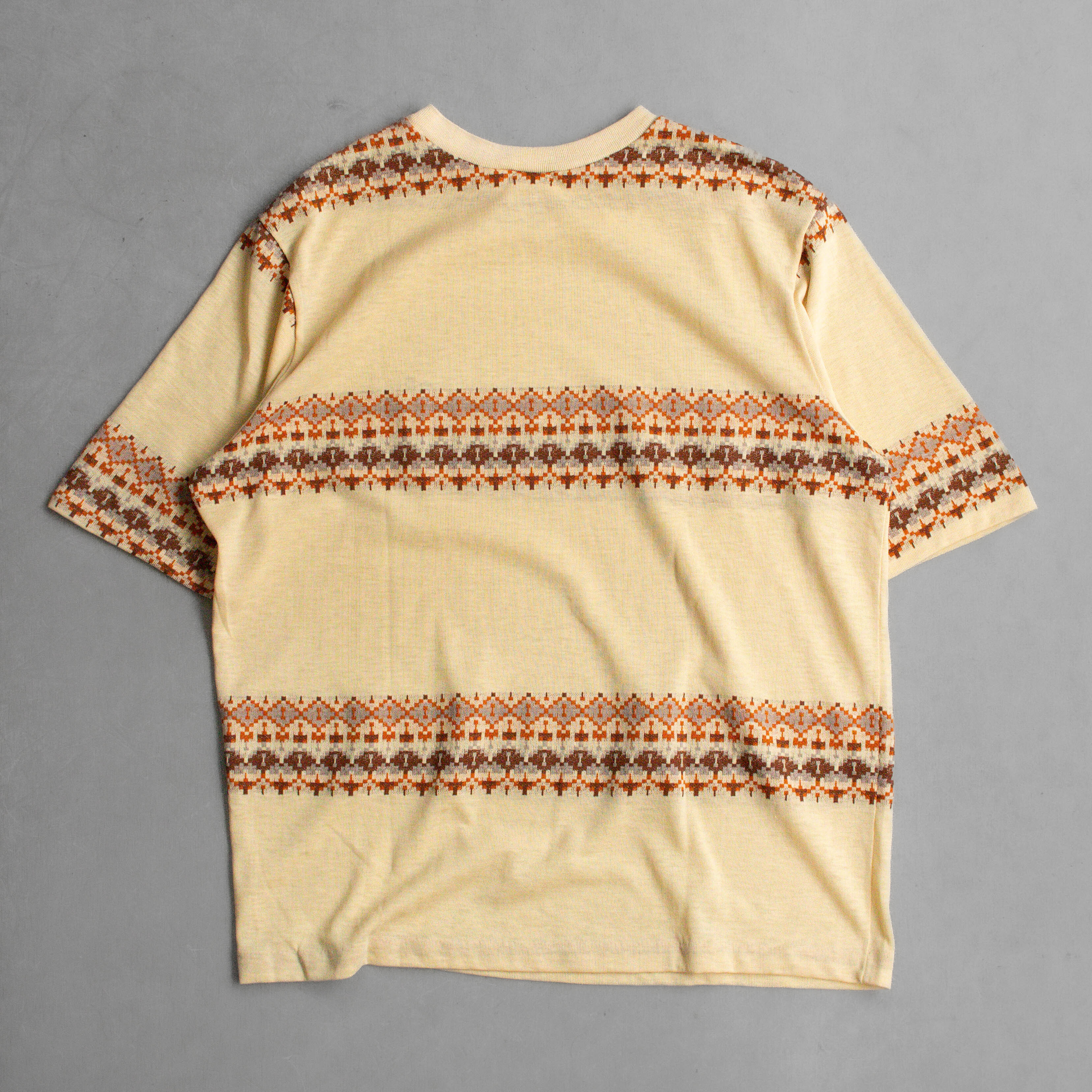 70S HANG TEN STRIPE TEE 美國製 黃色 條紋 針織 短袖 T恤 上衣