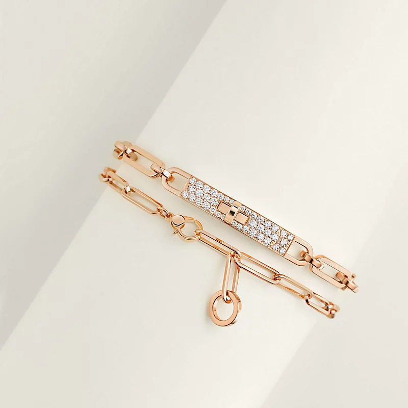 HERMES Kelly Chaine double bracelet/ choker 玫瑰金
