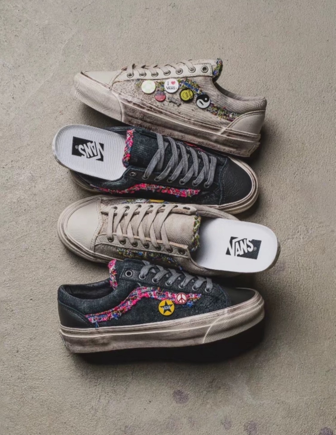 【APAIR】預購 Vans premium old skool 36 Souvenir 小香風 仿舊 滑板鞋 褪色黑 燕麥白