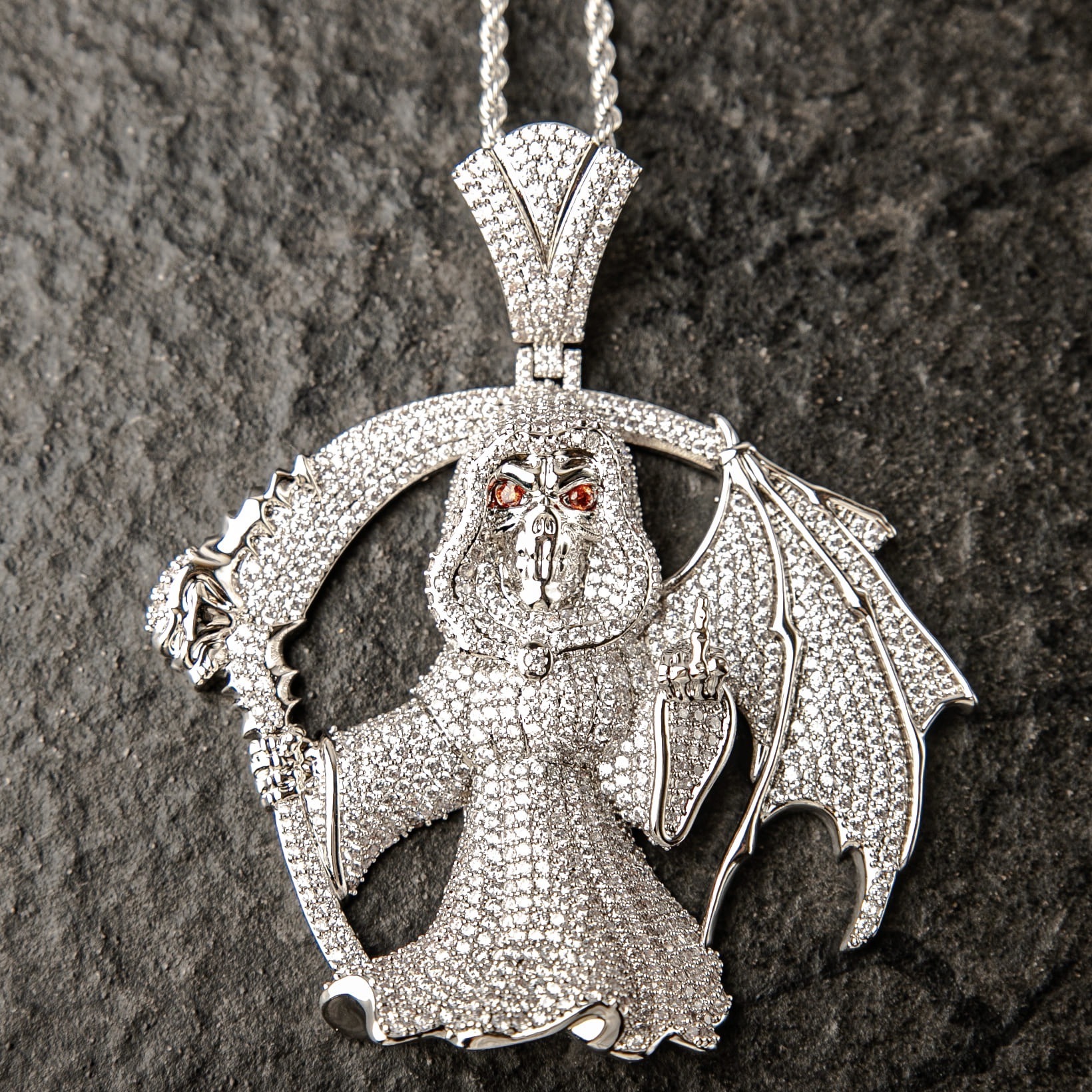 ICED THE REBELLIOUS GRIM REAPER PENDANT