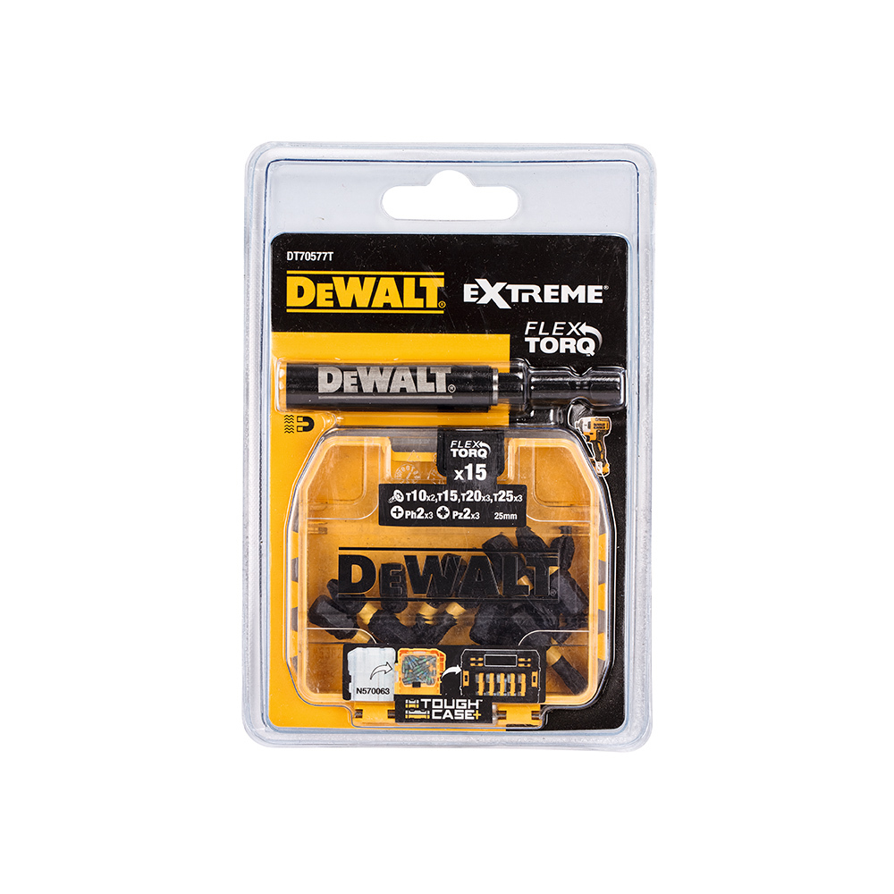 DEWALT 美國 得偉｜長 25mm 扭力起子頭組 疊加小收納盒 附六角柄磁性接桿｜DT70577T-QZ｜公司貨