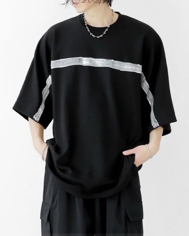 OverSize線條短袖Tee SVXL-053T
