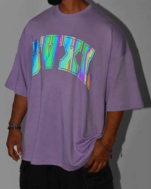 Oversize 3M反光英文字短袖Tee T4647