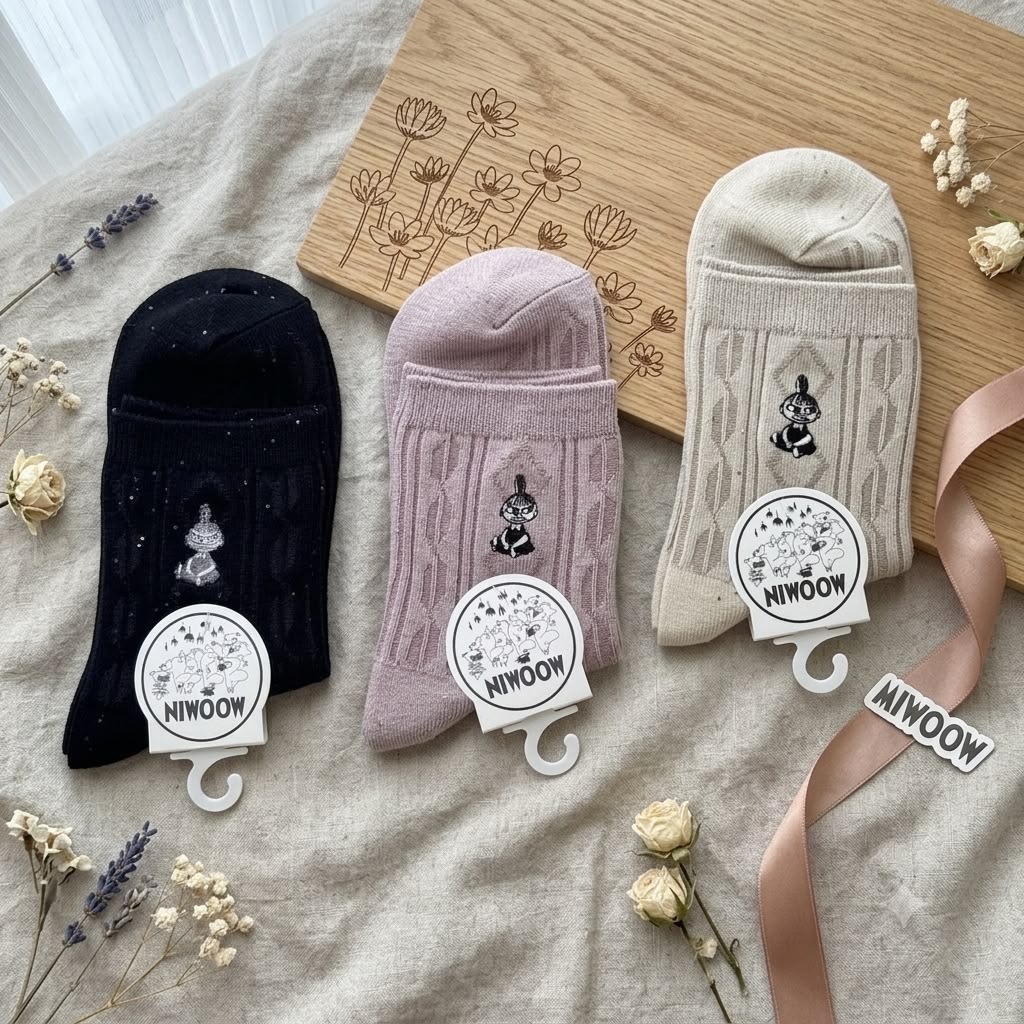 【最新發售】JP 阿美 刺繡閃片中筒襪 23-25 4905 TK260803