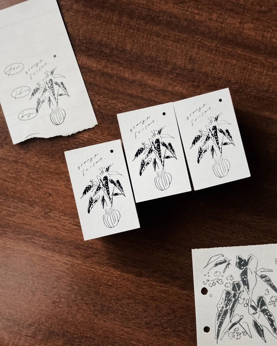 𝐒𝐮𝐧𝐬𝐞𝐭 𝐏𝐥𝐚𝐧𝐭𝐬 白面壓縮木印章｜台灣 羊君 somesortof.fern