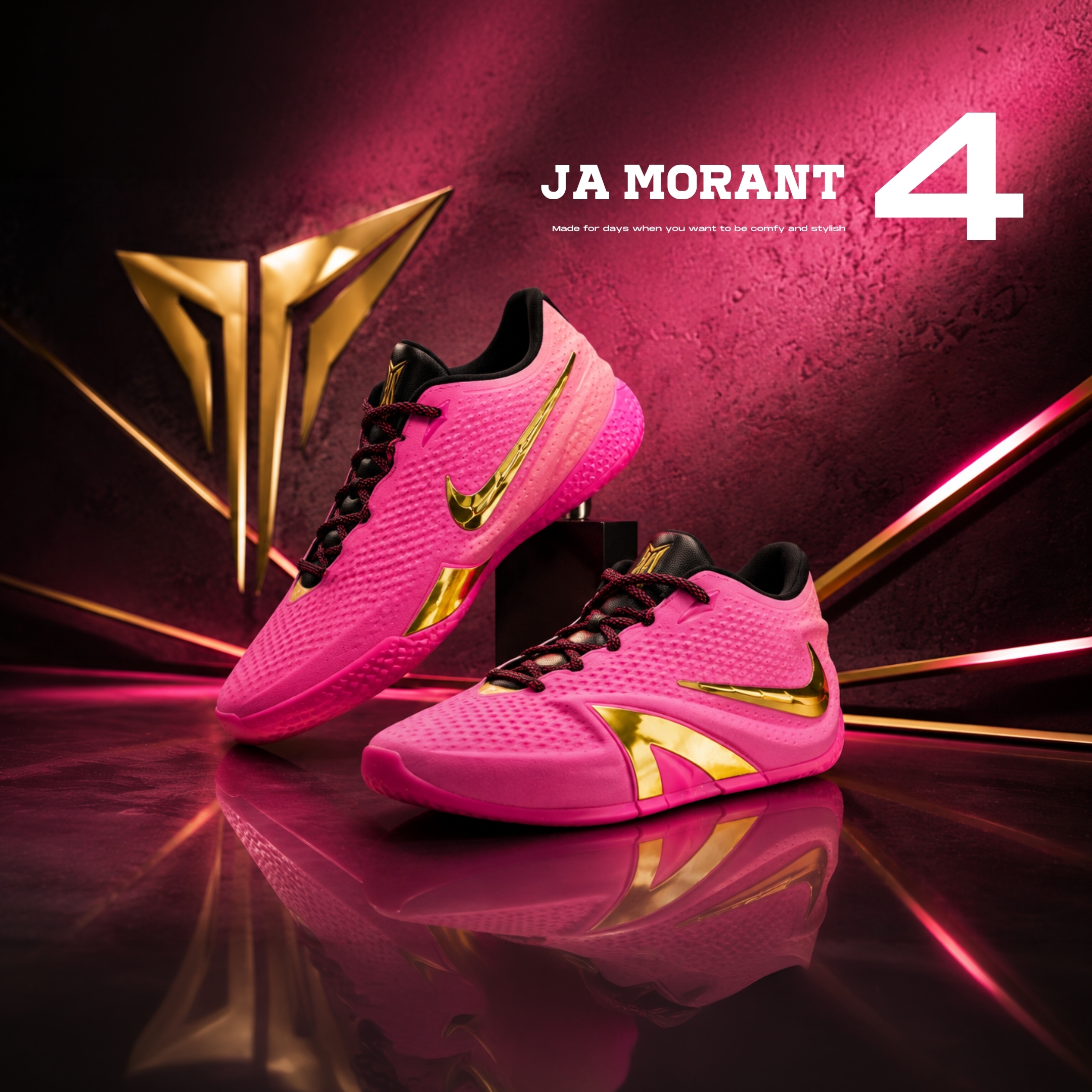 NICEDAY 代購 Nike Ja Morant 4 Rise 粉 粉黑 金 實戰 籃球鞋 莫蘭特 四代 IX5151-600