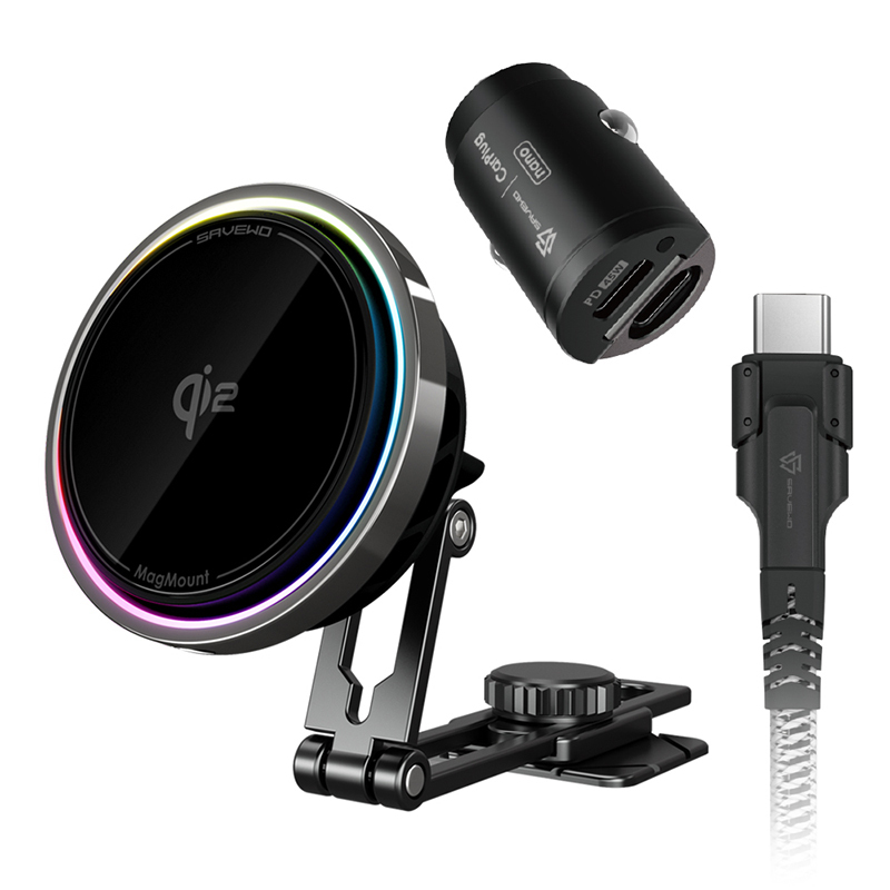 【SAVEWO 救世】MagMount PRO Qi2 半導體製冷磁吸車充 (套裝版)