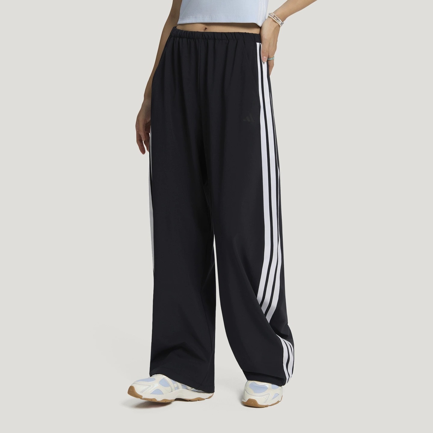 女款 ADIDAS DCE HIP SCF PNT 黑色 緹花 臀巾 涼爽 速乾 寬鬆 下擺縮口 寬褲 長褲【KZ4210】ADLP