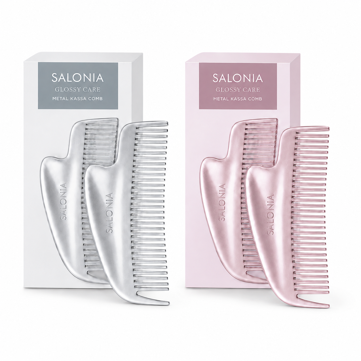 【Salonia】 金屬刮痧按摩梳 美髮梳 髮刷 前髮梳 純金屬梳 抗靜電 抗毛躁 頭皮按摩梳