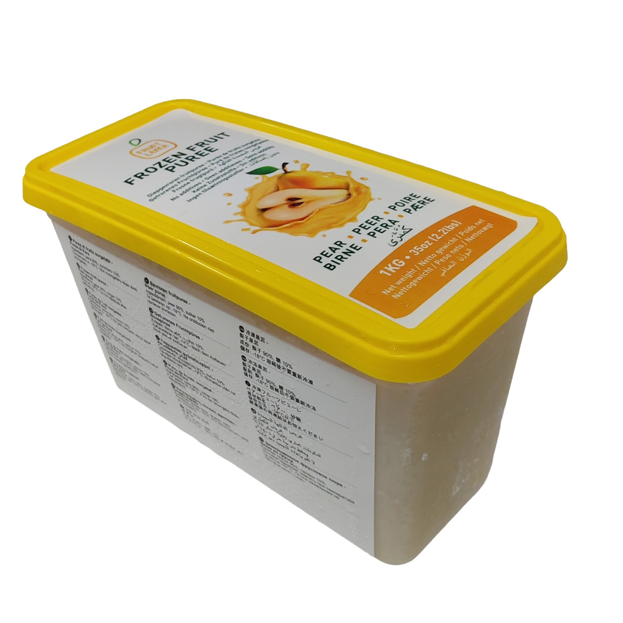 Belgium (Fruit Layer) IQF Pear Fruit Puree Sweetened 10% Sugar 1kg /box (-18C)