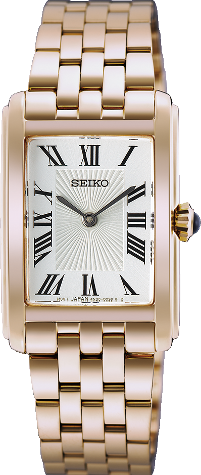 萬年鐘錶 - SEIKO  CS系列  玫瑰金色羅馬經典長方形女錶 HGG002P1 / 4N30-00M0P 錶徑22MM