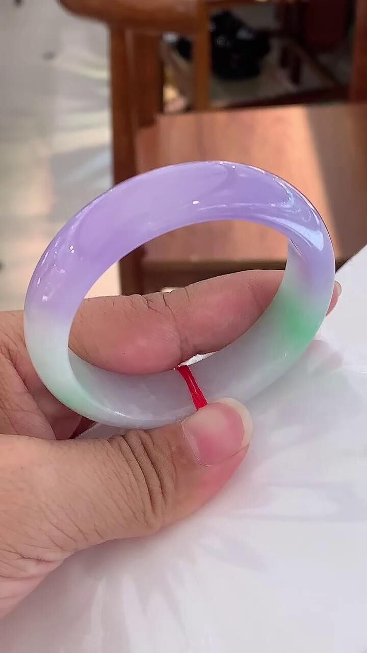 722343 52.5mm三彩正圈翡翠手鐲 (52-54)