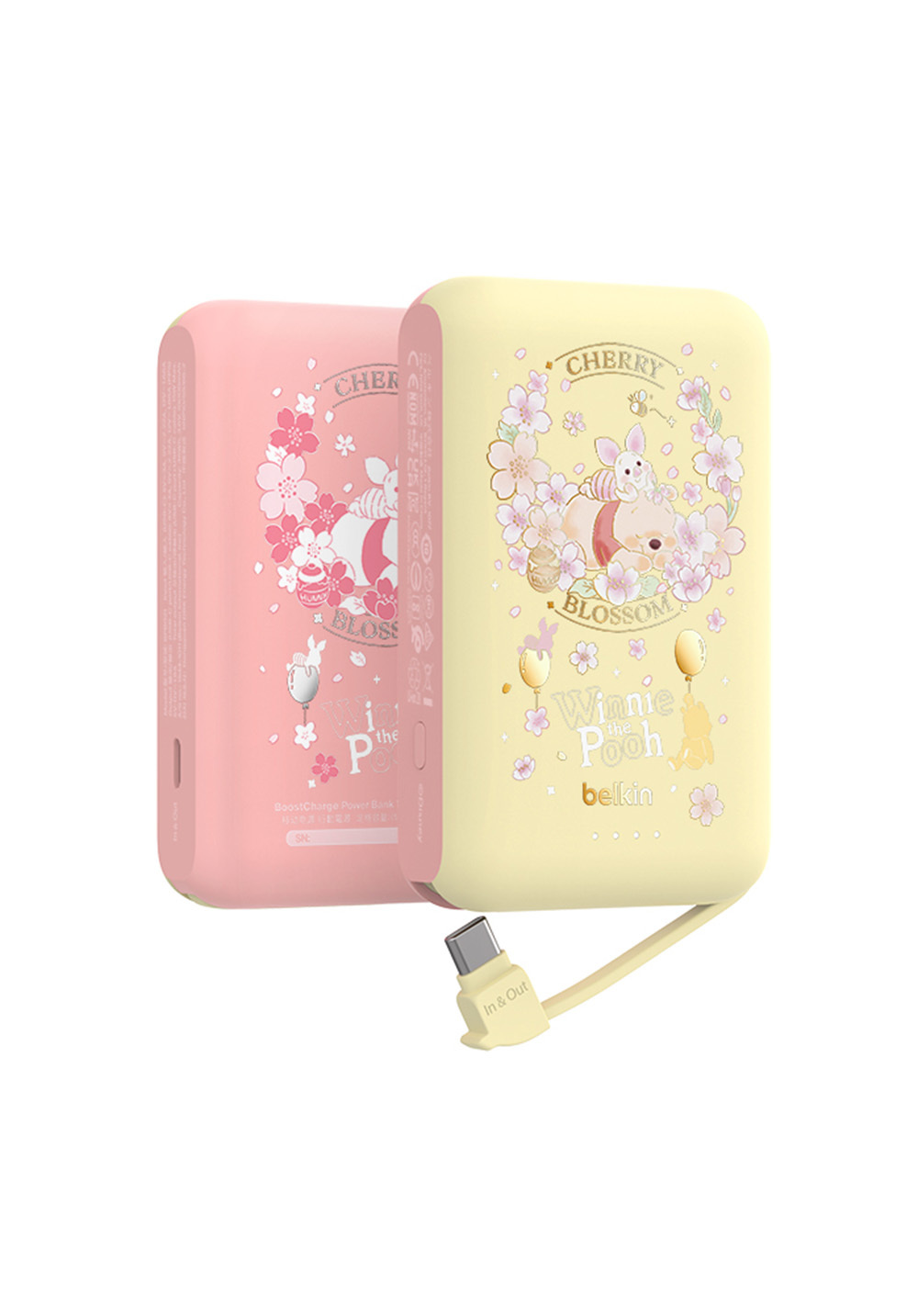 Belkin｜BoostCharge 20W 自帶USB-C線快充行動電源（10,000mAh）–小熊維尼