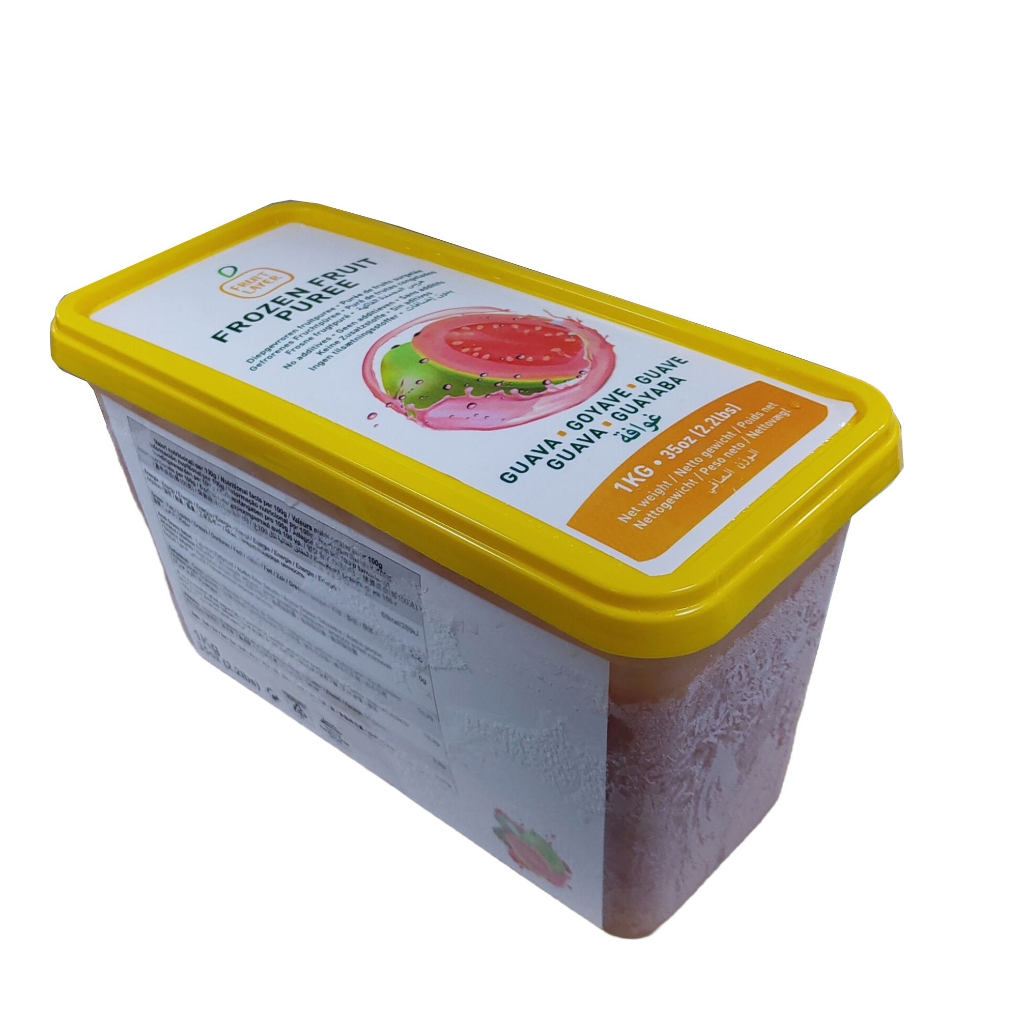 Belgium (Fruit Layer) IQF Guava Fruit Puree Sweetened 10% Sugar 1kg /box (-18C)